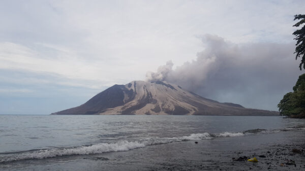 Ruang Volcano Erupts